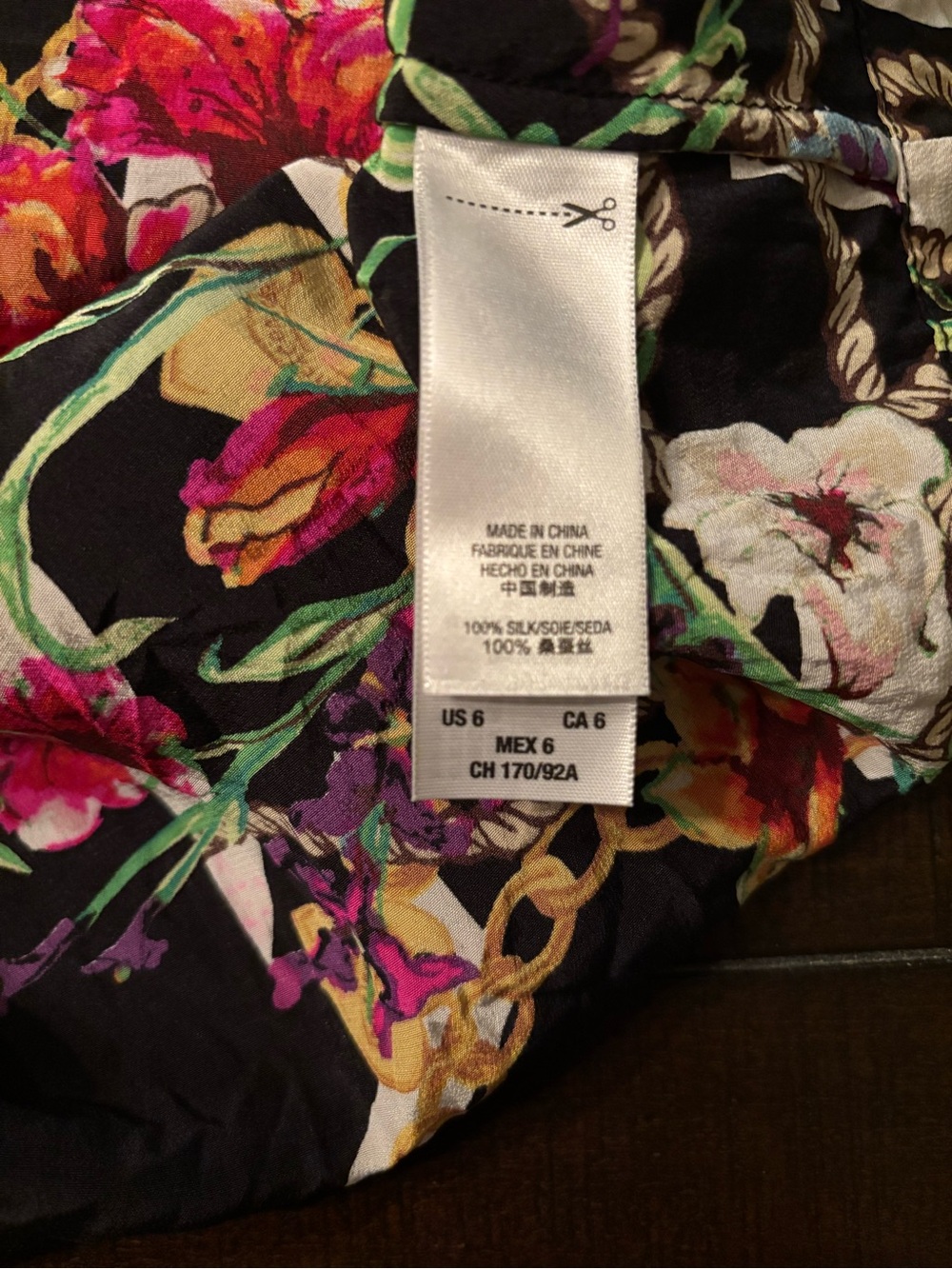 Juicy Couture Black, White, Pink & Gold Floral Stripe Mini Dress - Picture 12 of 12